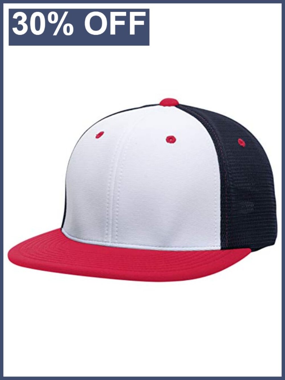 Unisex Performance Trucker Flexfit Baseball Cap Breathable Mesh Flat Bill